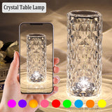 LED Crystal Table Desk Lamp, Modern Bedside Table Lamp, for Living Room Bedroom Dining Room Kitchen